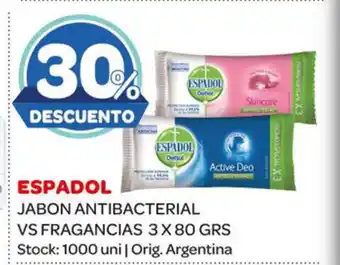 Carrefour Maxi Espanadol Jabon Antibacterial Vs Fragrancias 3 x 80grs oferta