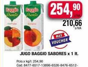 Maxiconsumo Jugo baggio sabores oferta
