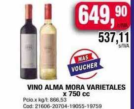 Maxiconsumo Vino alma mora varietales oferta