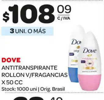 Carrefour Maxi Dove Antitranspirante Rollon V/ Gragrancias x 50cc oferta