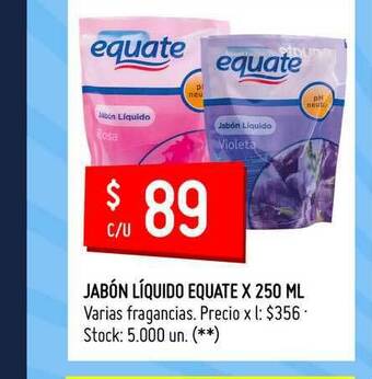 Walmart Jabón Líquido Equate X 250 ML oferta