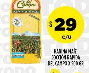 Supermercados Toledo Harina Maíz Cocción Rápida Del Campo X 500 Gr oferta