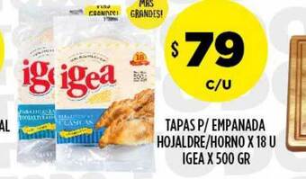 Tapas P- Empanada Hojaldre-Horno X 18 U Igea X 500 Gr