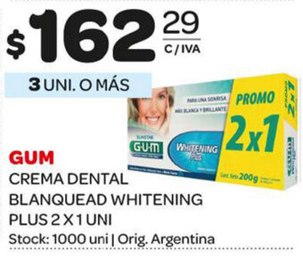 Carrefour Maxi Gum Crema Dental Blanquead Whitening Plus 2 x 1 Uni oferta