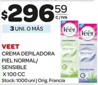 Carrefour Maxi Veet Crema Depiladora Piel Normal/ Sensible x 100cc oferta
