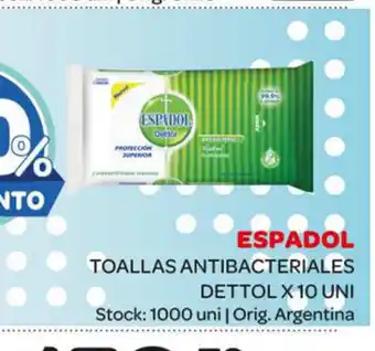 Carrefour Maxi Espadol Toallas Antibacteriales Dettol x 10 Uni oferta
