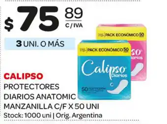 Carrefour Maxi Calipso Protectores Diaros Anatomic Manzanilla C/F x 50 Uni oferta