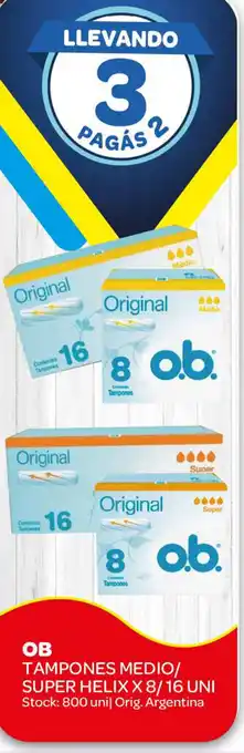 Carrefour Maxi OB Tampones Medio/ Super Helix x8/16 Uni oferta