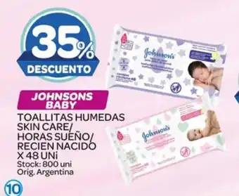 Carrefour Maxi Johnsons Baby Toallitas Humedas Skin Care/Horas Sueño/Recien Nacido x 48 Uni oferta