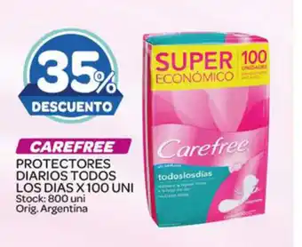 Carrefour Maxi Carefree Protectores Diarios Todos Los dias x 100 Uni oferta