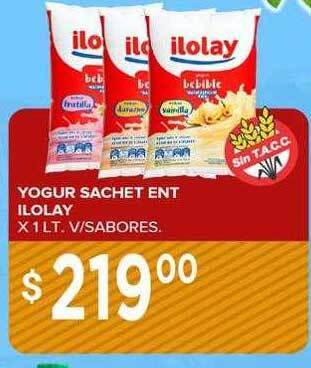 Supermercados Mayor Yogur sachet ent ilolay oferta