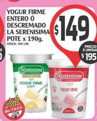 Supermercados Malambo Yogur firme entero ó descremado la serenisima oferta