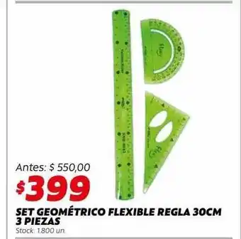 Ferniplast Set geométrico flexible regla 30cm 3 piezas oferta