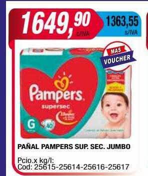 Maxiconsumo Pañal pampers sup. sec. jumbo oferta