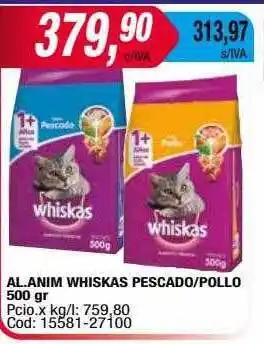Maxiconsumo Al.anim whiskas pescado o pollo oferta