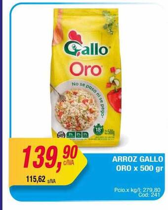 Maxiconsumo Arroz gallo oro oferta