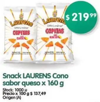 Supermercados Buenos Días Snack Laurens Cono Sabor Queso 160g oferta
