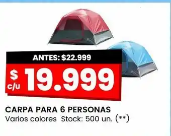 Walmart Carpa para 6 personas oferta