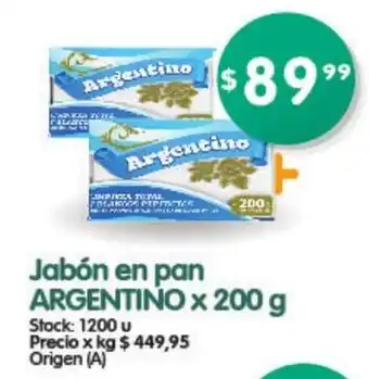 Supermercados Buenos Días Jabón en Pan Argentino x 200g oferta