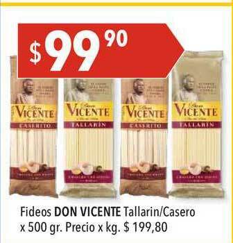 Hergo Don Vicente Fideos Tallarin/Casero x 500gr. oferta