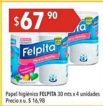 Hergo Felpita Papel Higiénico 30 mts x 4 unidades oferta