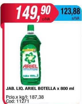 Maxiconsumo Ariel Jab. Liq. Botella X 800 ml oferta
