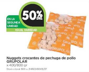 Jumbo Grupolar Nuggets Crocantes De Pechuga De Pollo x 400/800gr oferta
