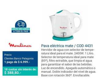 Moulinex Pava Eléctrica Mate Cod 4431