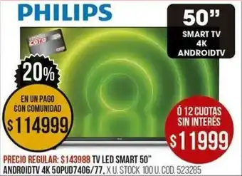 Coto Philips TV LED Smart 50" oferta