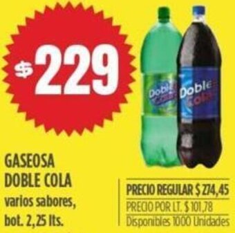 Supermercados Vea Gaseosa Doble Cola 2,25L oferta