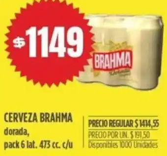 Supermercados Vea Cerveza Brahma 473cc oferta