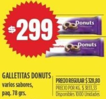 Supermercados Vea Galletitas Donuts 78g oferta