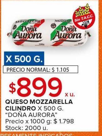 Carrefour Maxi Queso mozzarella cilindro doña aurora 500g oferta