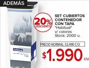 Carrefour Maxi Set de cubiertos contenedor con tapa "habitual" oferta