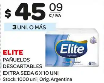 Carrefour Maxi Elite Pañuelos Descartables Extra Seda 6 x 10 uni oferta