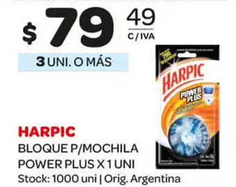 Carrefour Maxi Harpic Bloque P/Mochila Power Plus x 1 uni oferta