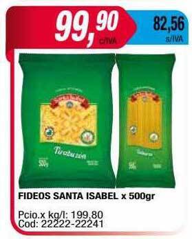 Maxiconsumo Fideos santa isabel oferta