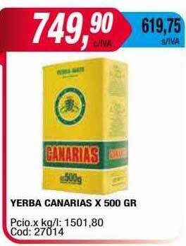 Maxiconsumo Yerba canarias oferta