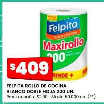 Changomas Felpita rollo de cocina blanco doble hoja oferta
