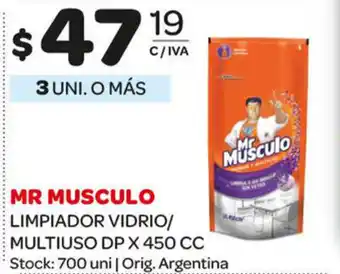 Carrefour Maxi Mr Musculo Limpiador Vidrio/Multiuso DP x 450 cc oferta