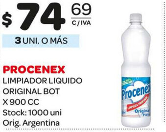 Carrefour Maxi Procenex Limpiador Liquido Original Bot x 900 cc oferta