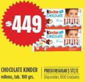 Supermercados Vea Chocolate Kinder 100g oferta