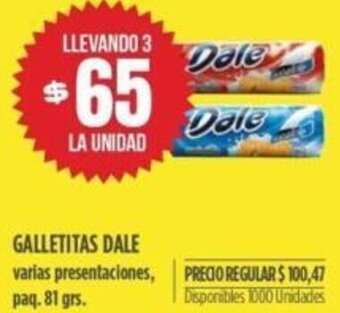Supermercados Vea Galletitas Dale 81g oferta