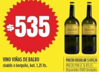 Supermercados Vea Vino Viñas de Balbo 1,25L oferta