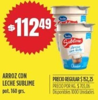 Supermercados Vea Arroz con Leche Sublime 160g oferta