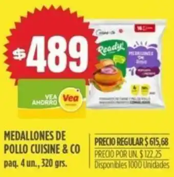 Supermercados Vea Medallones de Pollo Cuisine & Co 320g oferta