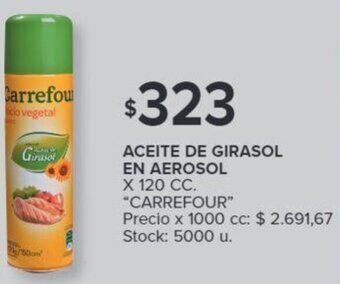 Carrefour Aceite de Girasol en Aerosol 120cc oferta