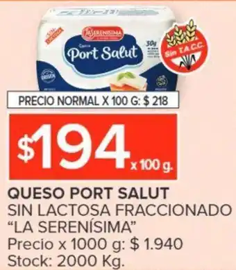 Carrefour La Serenísima Queso Port Salut oferta
