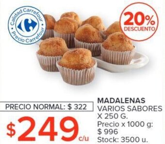Carrefour Madalenas 250g oferta