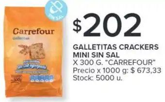 Carrefour Carrefour Galletitas Crackers Mini Sin Sal 300g oferta